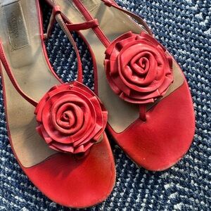 Valentino Garavani Red Floral Sandals